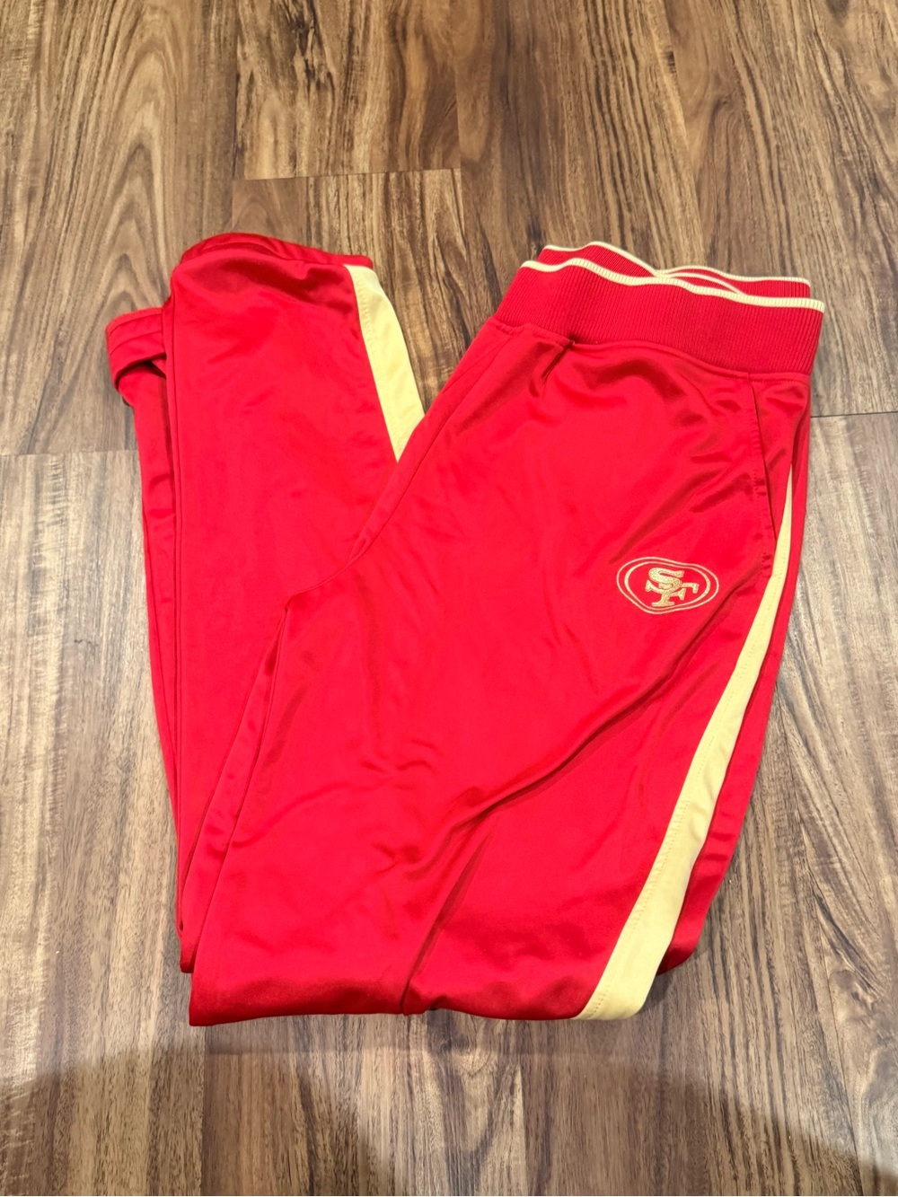 Team Apparel Red Track Joggers with Gold Side Stripe